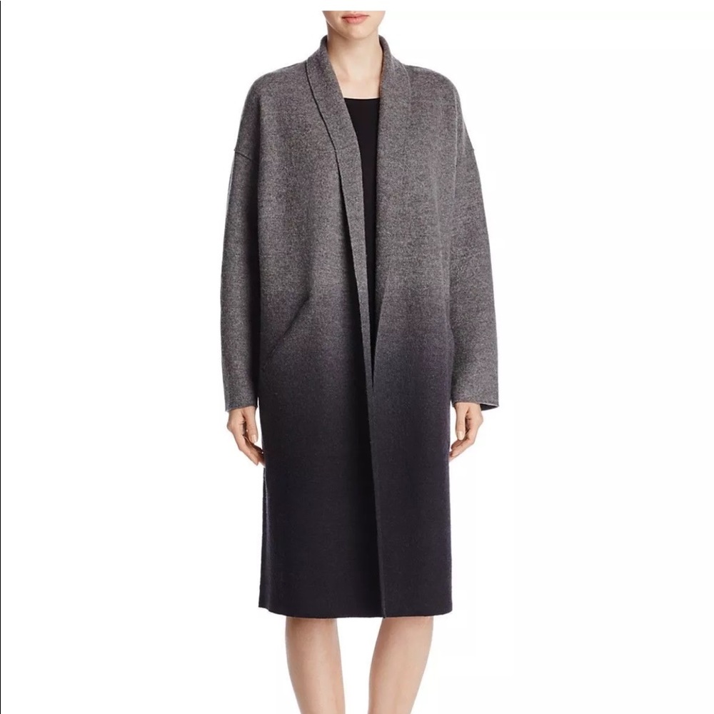 Eileen Fisher Plus Ombré Merino Wool Kimono Coat - Picture 1 of 8